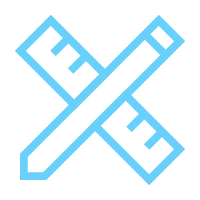 pencil and ruler icon blue