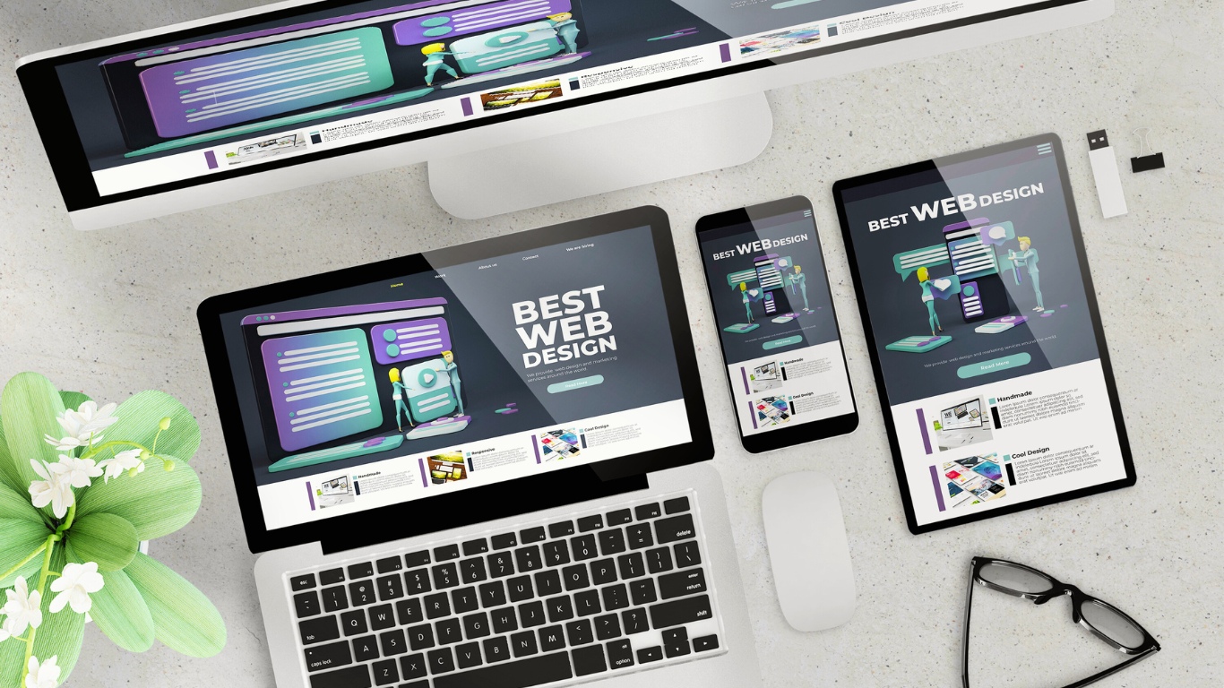 Why Website Speed and UX Drive Conversions Responsive web design displayed on desktop, laptop, tablet, and smartphone screens.